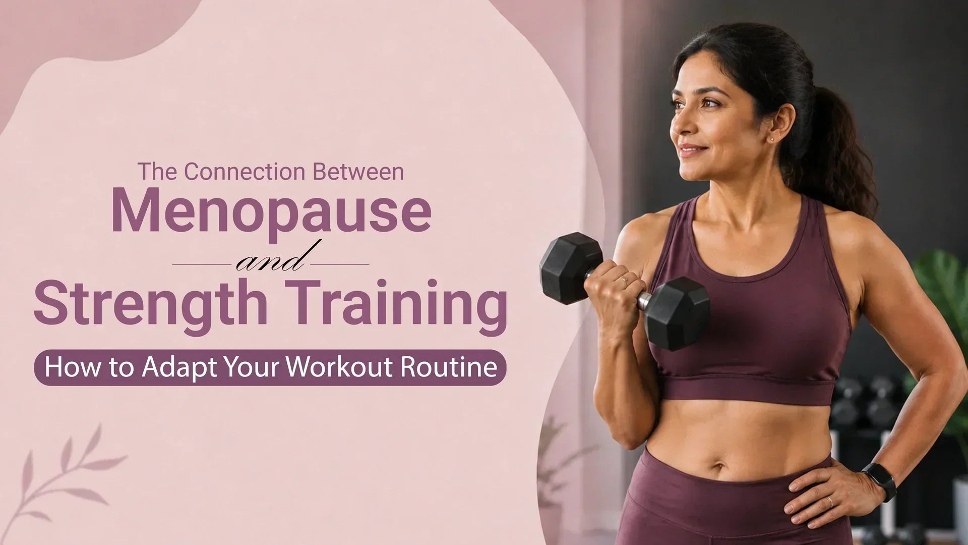 Woman using a TENS device for pain relief during menopause recovery after exercise