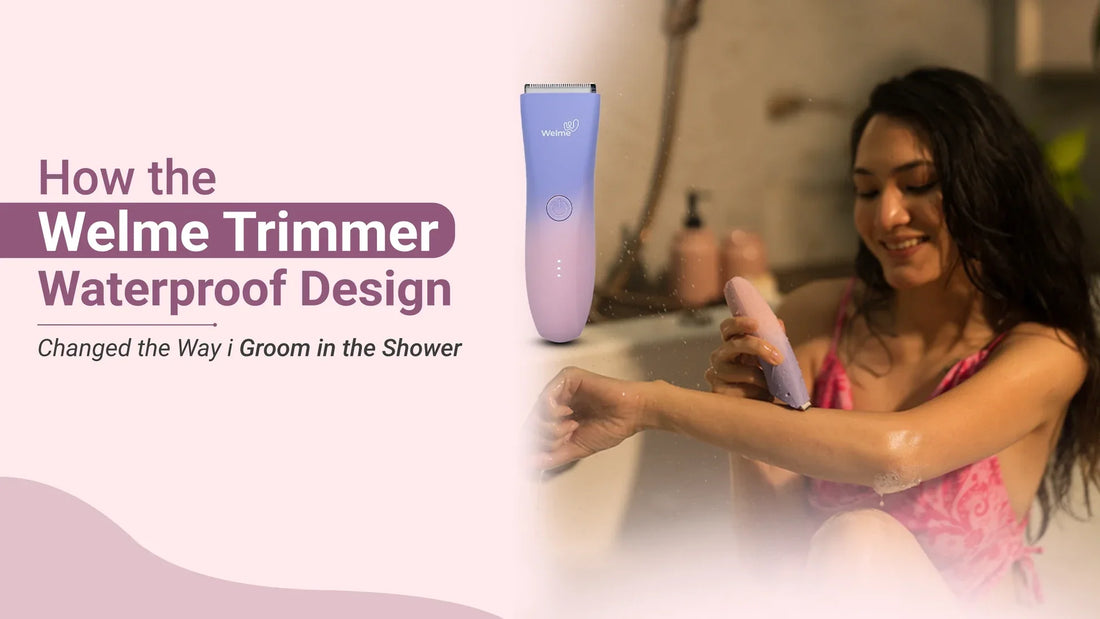 Welme waterproof trimmer designed for safe and convenient body grooming in the shower with a sleek ergonomic design.