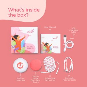 Period Pain Relief Device Box and accessories